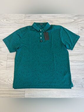 Bad Birdie Men's Teal Speckled Polo NWT